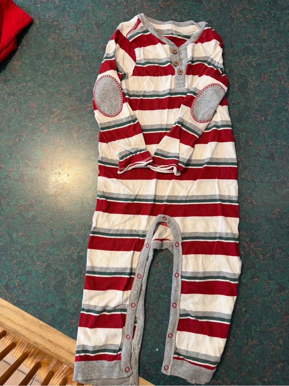 Striped Red & White Kids One-Piece Romper